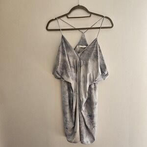 Storia Clear Skies Draped Racerback Blue White Stretch‎ Dress Size Small